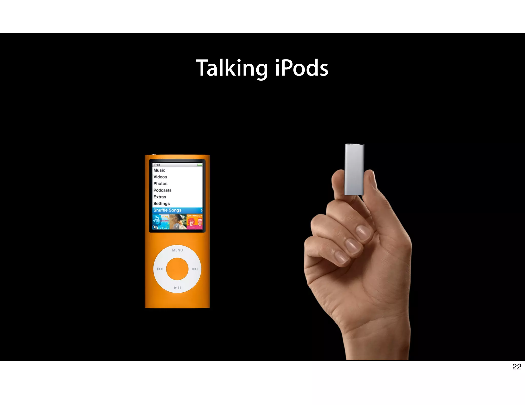 Talking iPods
22
 