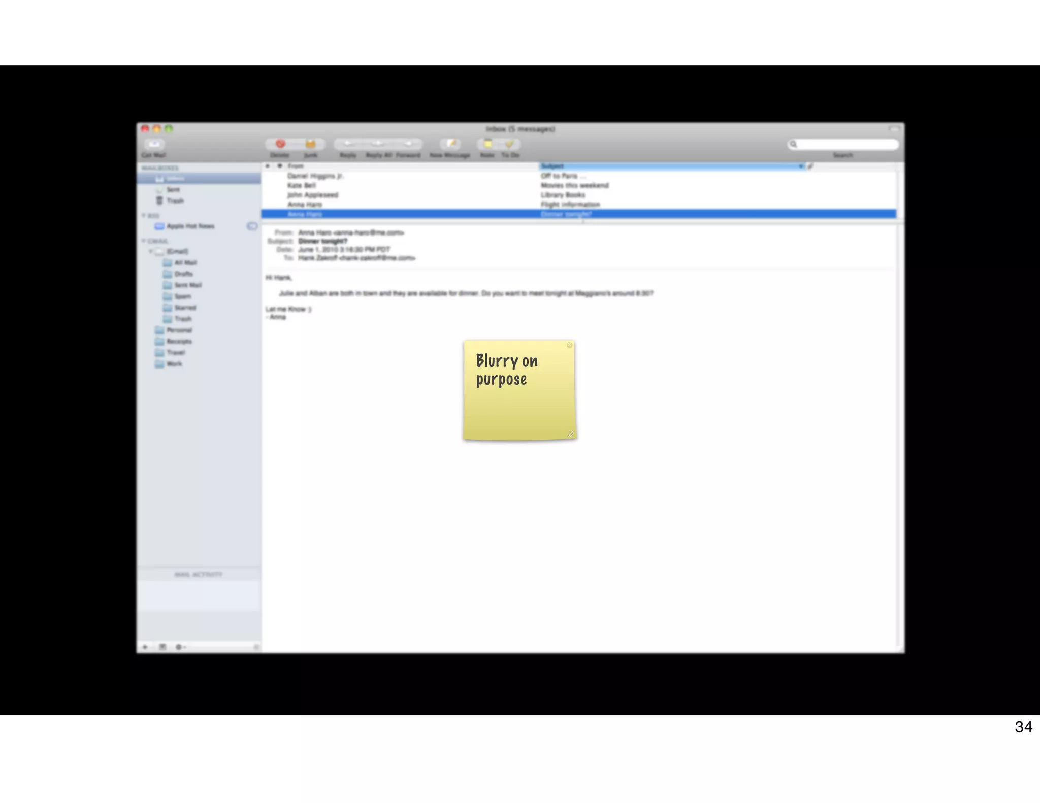 Blurry on
purpose
34
 