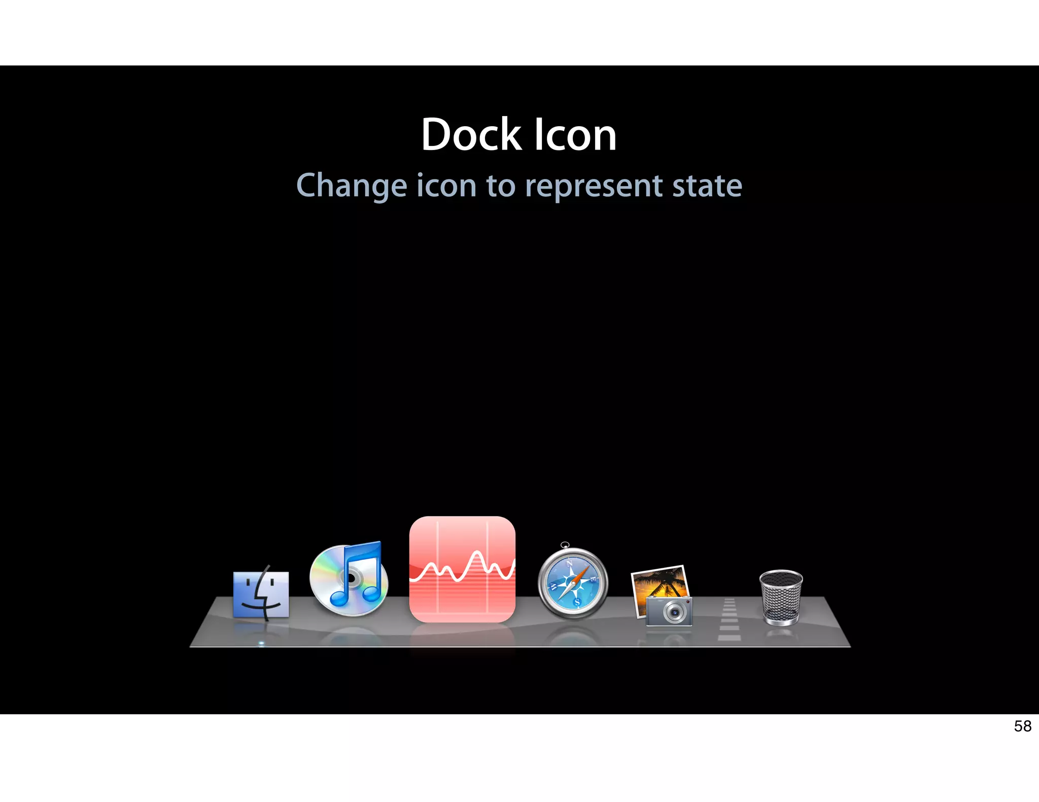 Dock Icon
Change icon to represent state
58
 