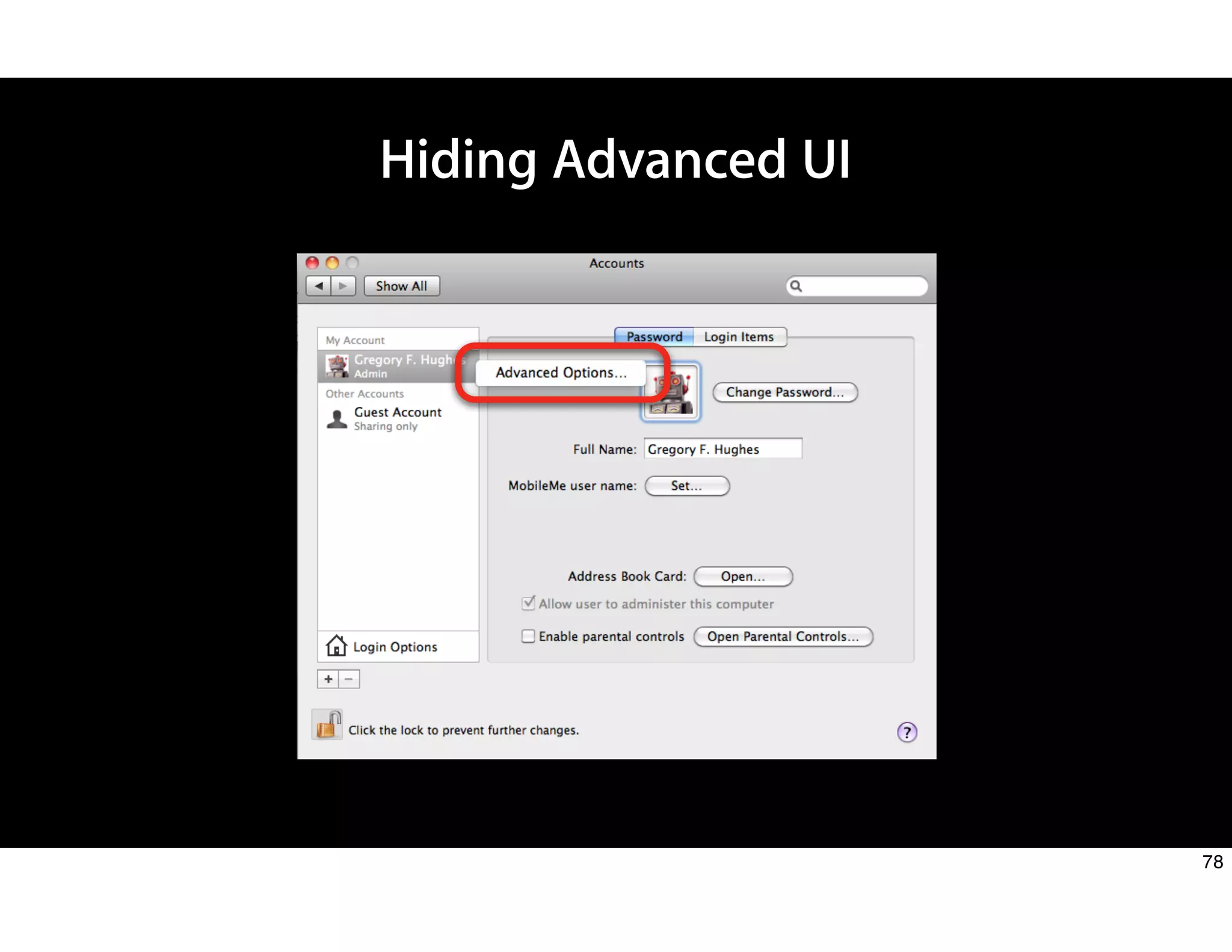Hiding Advanced UI
78
 