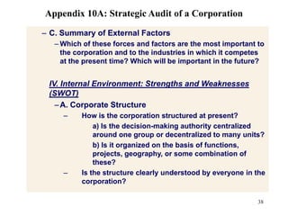 Scan and assess the internal environment