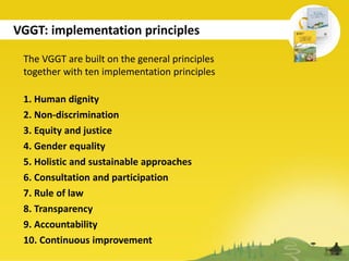 Logic and principles for responsible governance of tenure - Session 10 ...