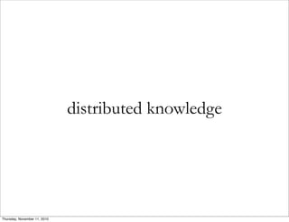 distributed knowledge
Thursday, November 11, 2010
 