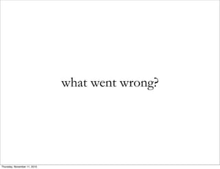 what went wrong?
Thursday, November 11, 2010
 