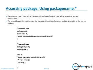OOPs with Java - Packaging and Access Modifiers | PPSX