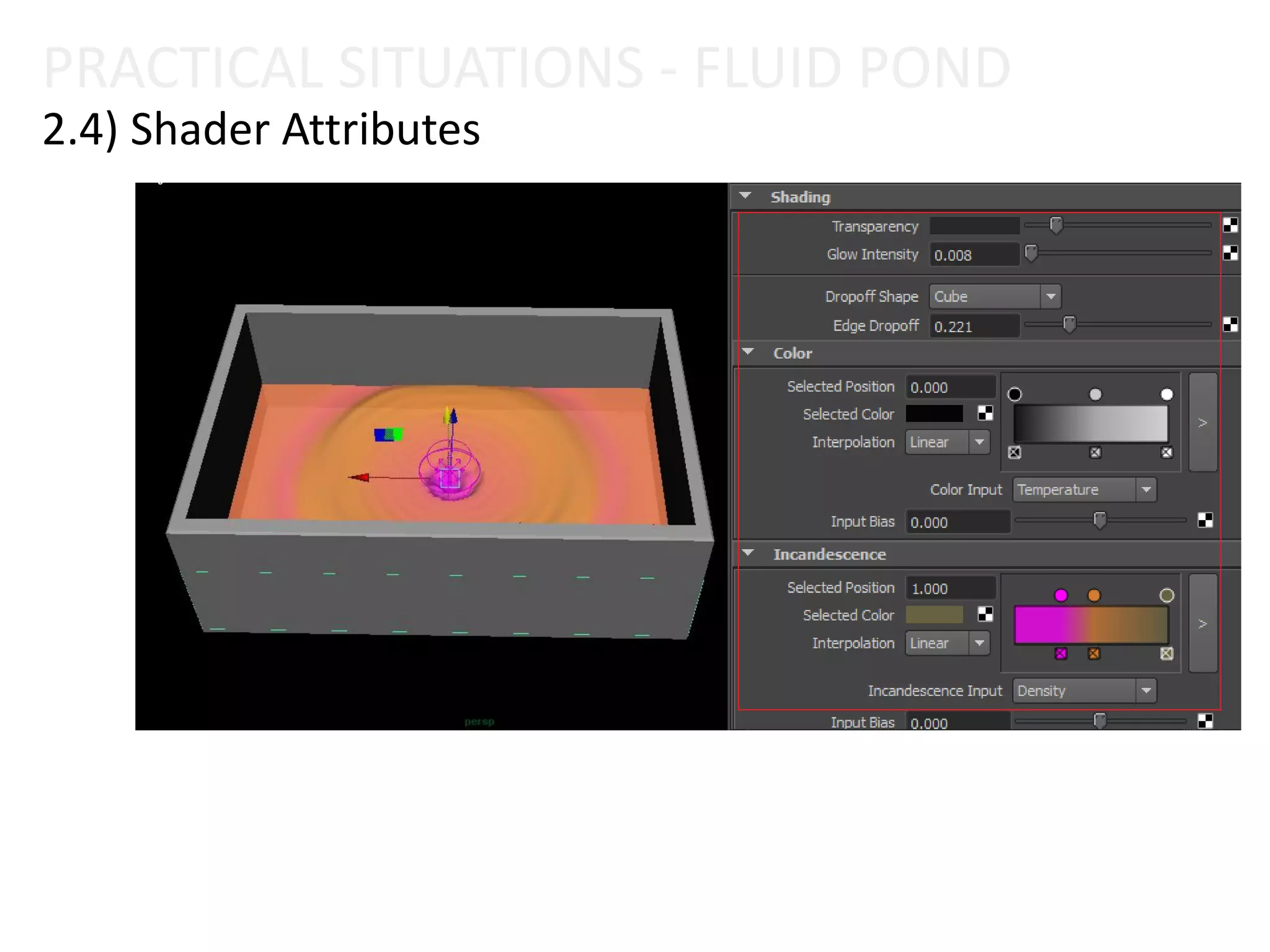 PRACTICAL SITUATIONS - FLUID POND
2.4) Shader Attributes
 