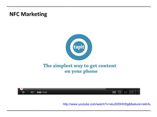 NFC Marketing http://www.youtube.com/watch?v=xkuS0DHh5tg&feature=relmfu   