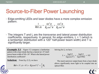 Fiber optics power launching coupling Amirkabir university | PDF