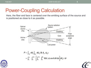 Fiber optics power launching coupling Amirkabir university | PDF