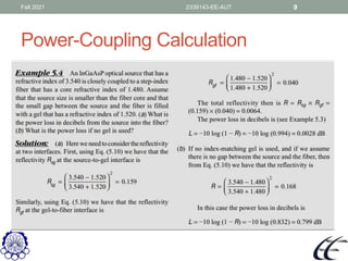 Fiber optics power launching coupling Amirkabir university | PDF