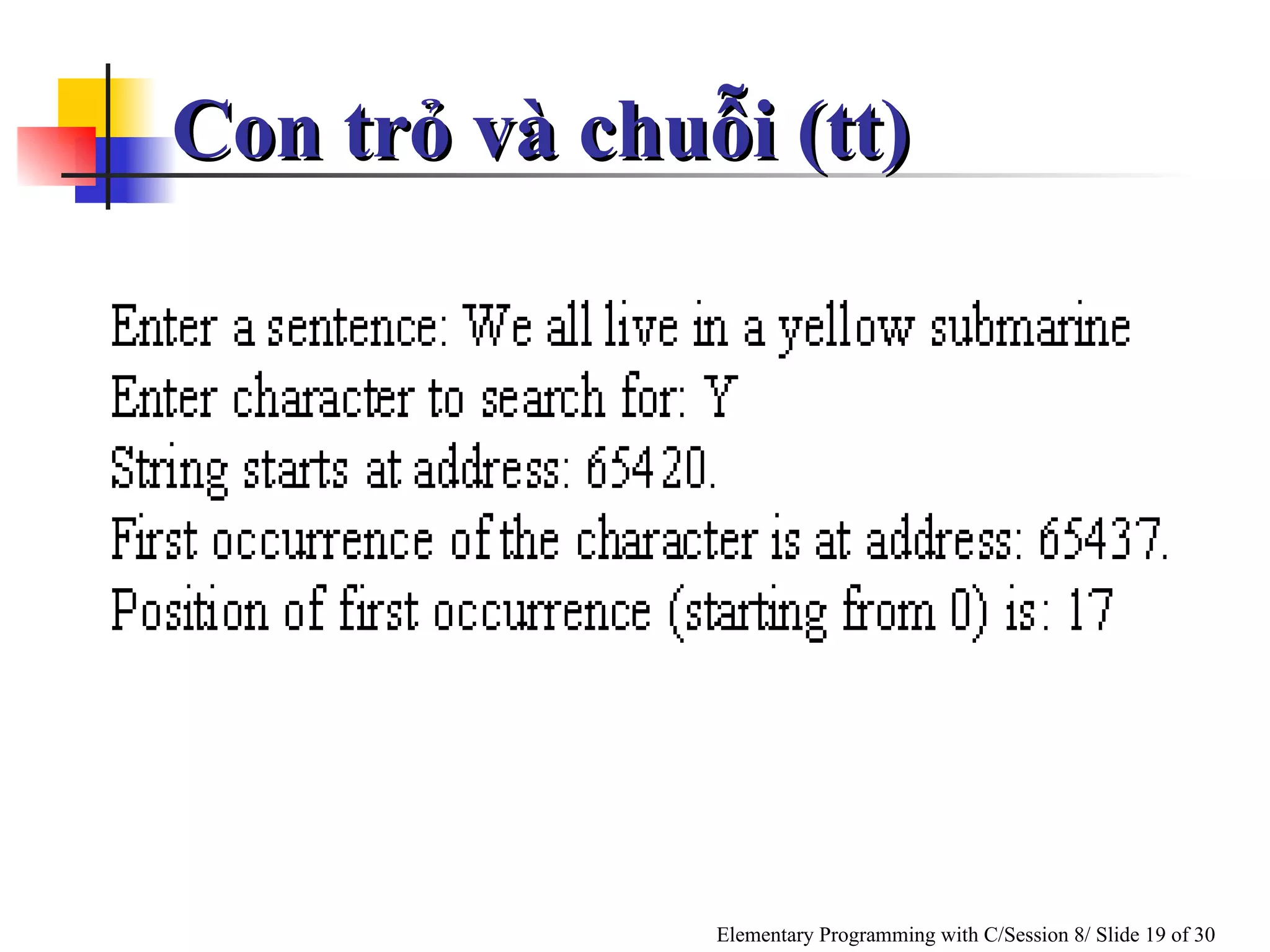 Con trỏ và chuỗi (tt) 