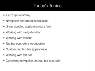 Session 13 - Working with navigation and tab bar | PDF