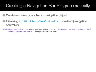 Session 13 - Working with navigation and tab bar | PDF