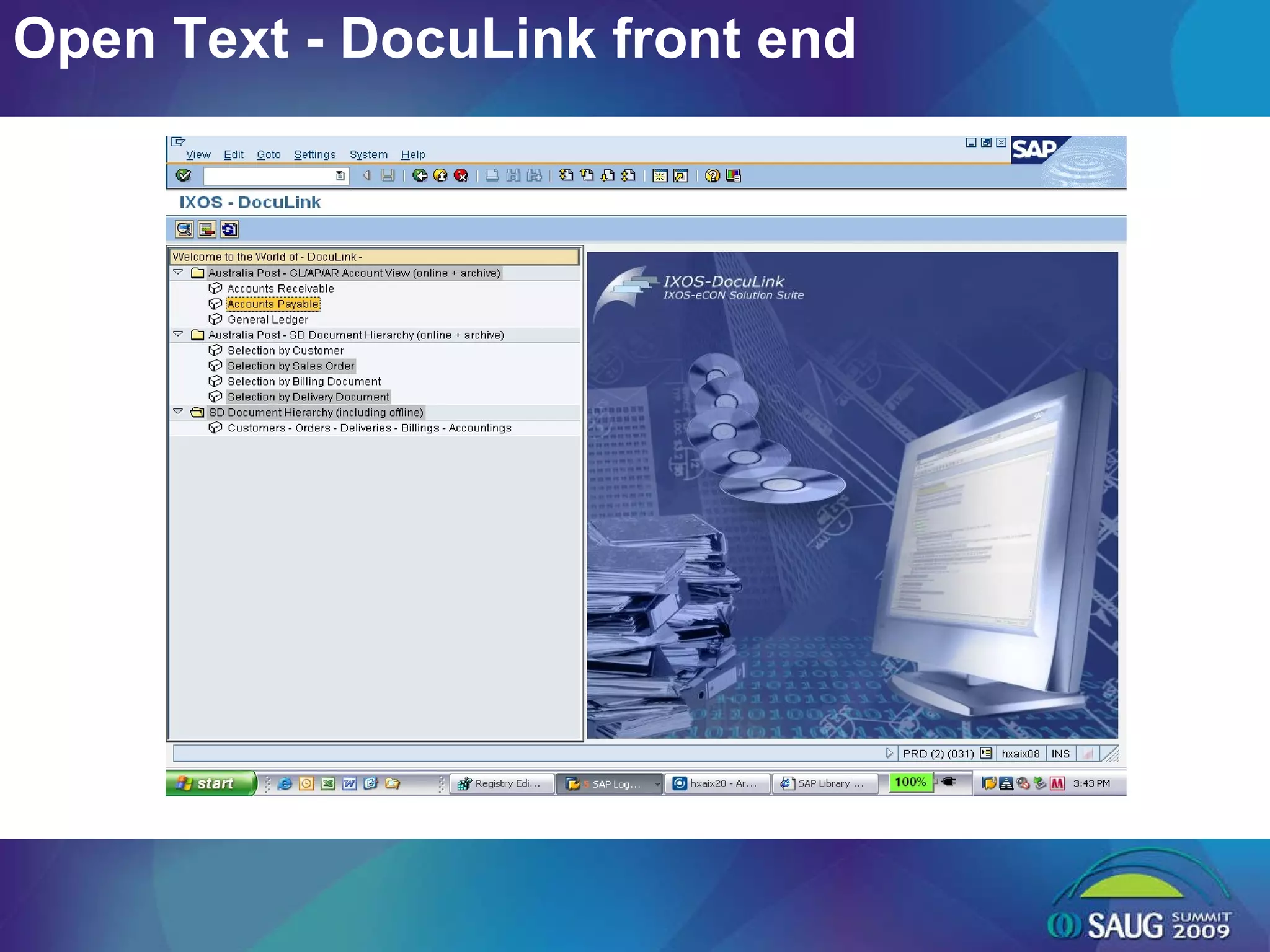 Open Text - DocuLink front end 