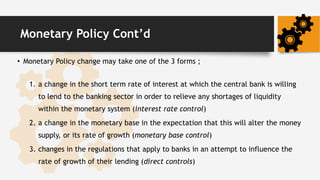 Transmission Mechanism of Monetary Policy | PPTX