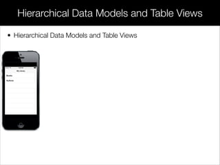 Hierarchical Data Models and Table Views
• Hierarchical Data Models and Table Views
 