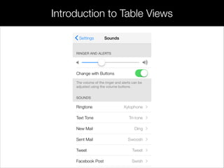 Introduction to Table Views
 