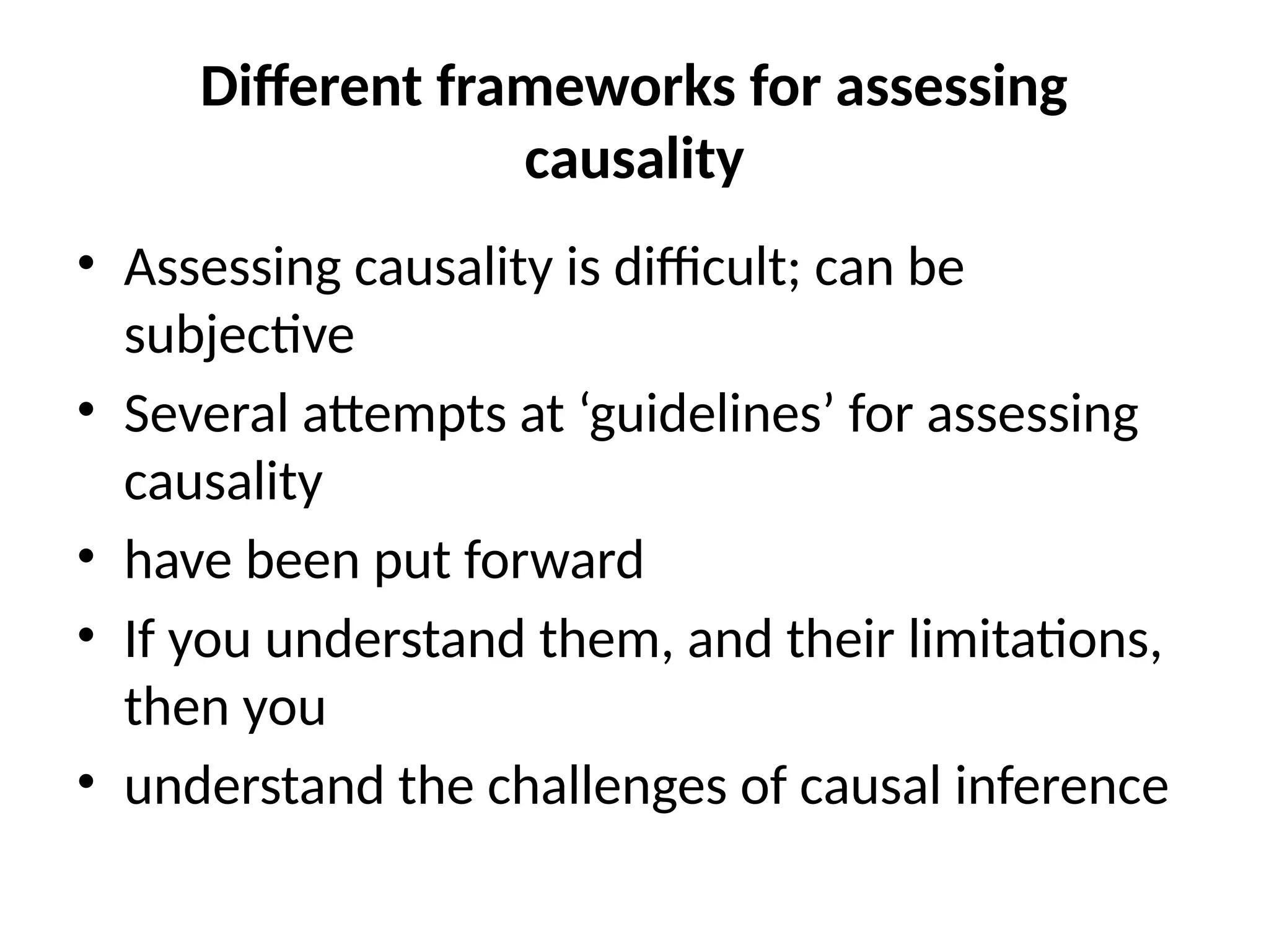 Session 14 Causal inference.pptx for students doing epidemiology | PPTX