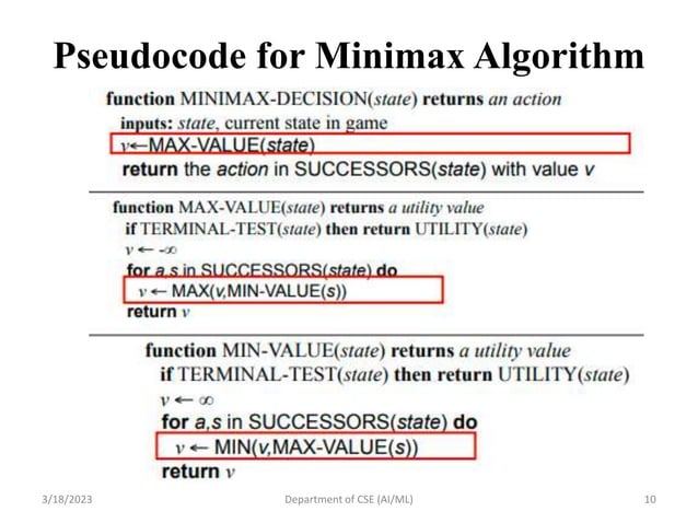 AI_Session 14 Min Max Algorithm.pptx | Search | Internet