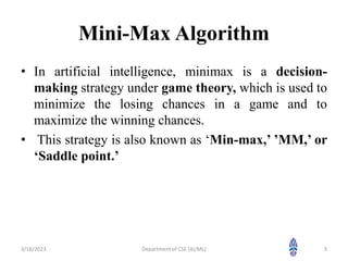 AI_Session 14 Min Max Algorithm.pptx | Search | Internet