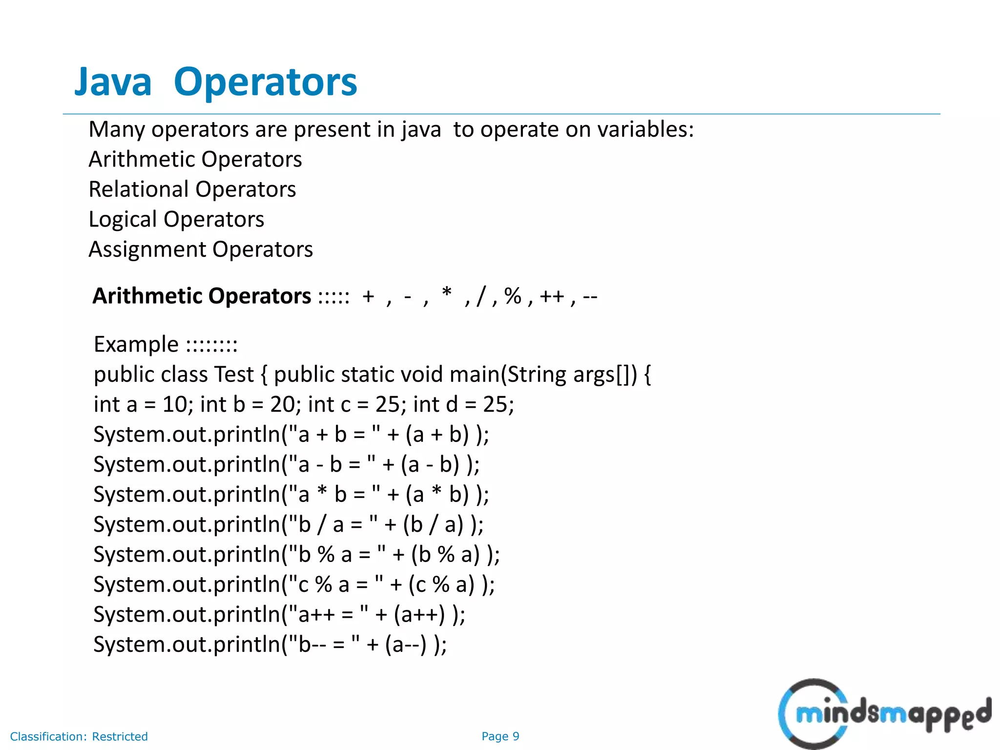 Overview of Java | PPTX | Programming Languages | Computing