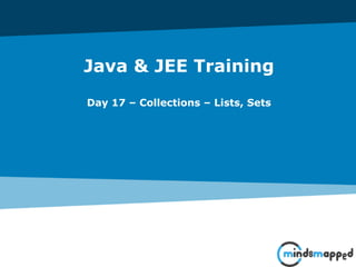 Java & JEE Training
Day 17 – Collections – Lists, Sets
 