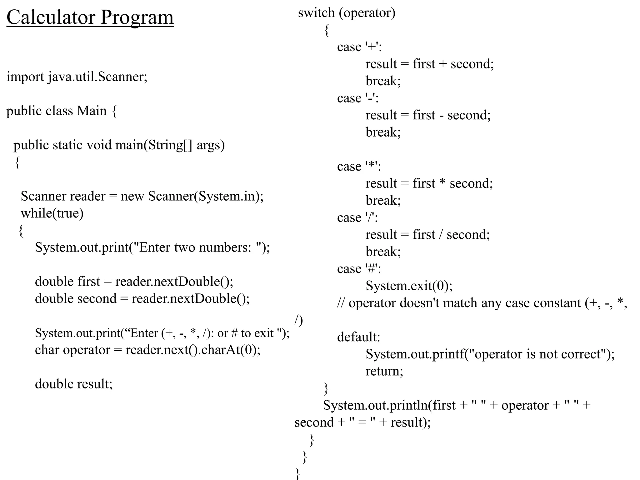 Menu Driven programs in Java | PPT