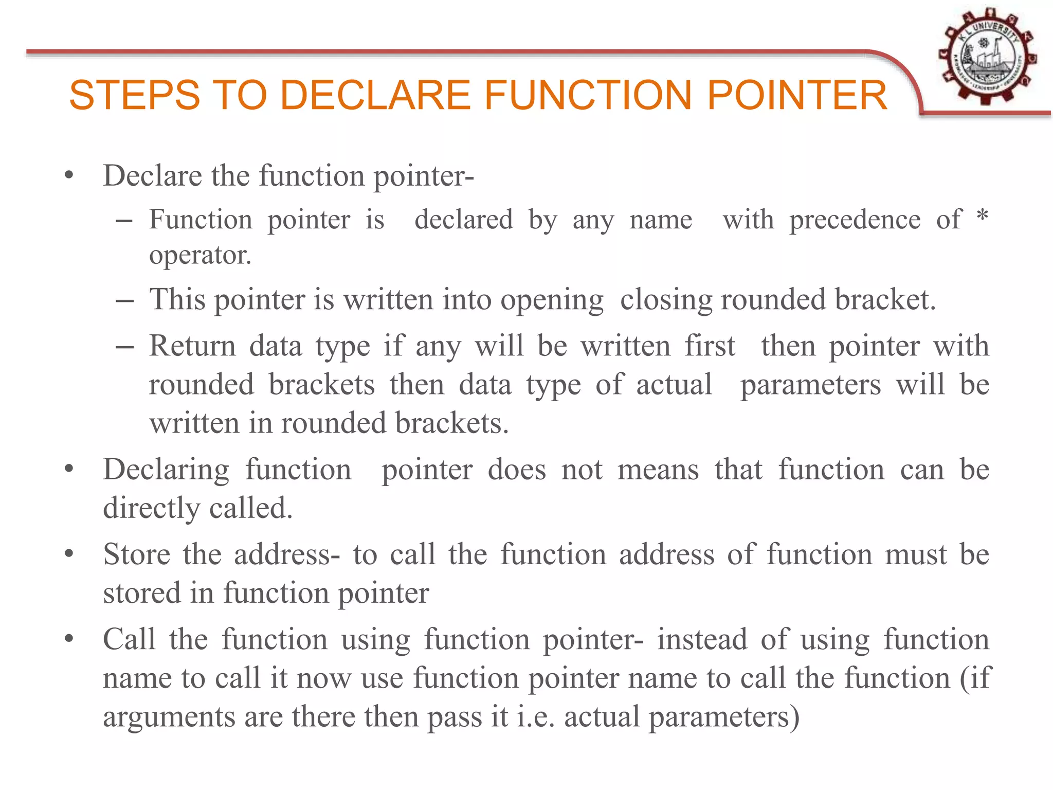 Function Pointer in C | PPTX