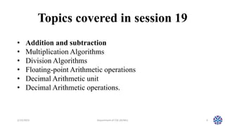 CS304PC:Computer Organization and Architecture Session 19 Addition and ...