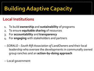 Building Adaptive Capacity Rangeland ResilienceEstablishing grass banks