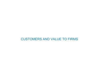 CUSTOMERS AND VALUE TO FIRMS
 