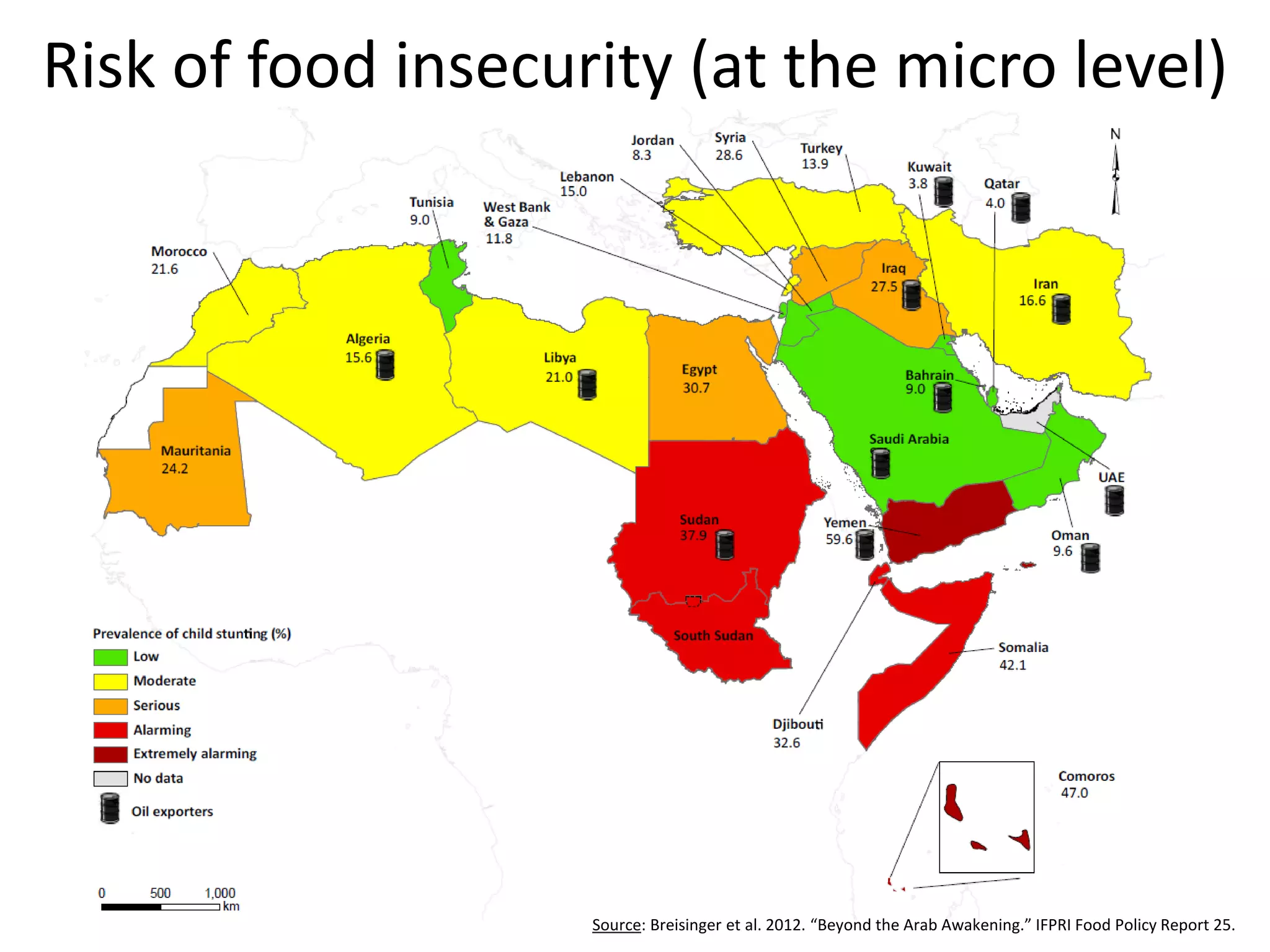 Risk of food insecurity (at the micro level)




                    Source: Breisinger et al. 2012. “Beyond the Arab Awakening.” IFPRI Food Policy Report 25.
 