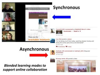 Synchronous 
Asynchronous 
Blended learning modes to 
support online collaboration 
 