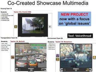 Co-Created Showcase Multimedia 
NEW PROJECT 
now with a focus 
on ‘global issues’ 
Tool: Voicethread 
 