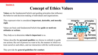Concept of ethics values for the student bba and mba | PPTX