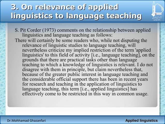 An Introduction To Applied Linguistics PPT