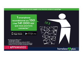 Les partenariats débutent …
Lush soutien des associations qui militent pour un changement durable
et une société plus juste, partout dans le monde.
Pour cela Lush a souhaité nous aider pour faire vivre et faire évoluer la
V2 de l’application Homeless Plus,
100% du prix d’achat du Charity Pot Homeless Plus sera reversé à
l’association Homeless Plus.
 