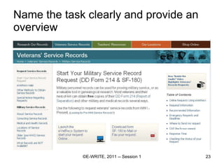 Name the task clearly and provide an overview 