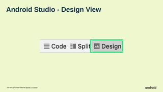 This work is licensed under the Apache 2.0 License
Android Studio - Design View
 