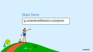 This work is licensed under the Apache 2.0 License
g.co/android/basics-compose
Start here:
 