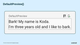 This work is licensed under the Apache 2.0 License
DefaultPreview()
 