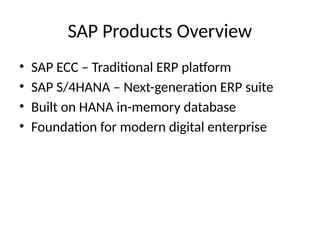 Sap Session Overview Session_1_SAP_Basics_Full_Content with Step by Step Process | PPTX