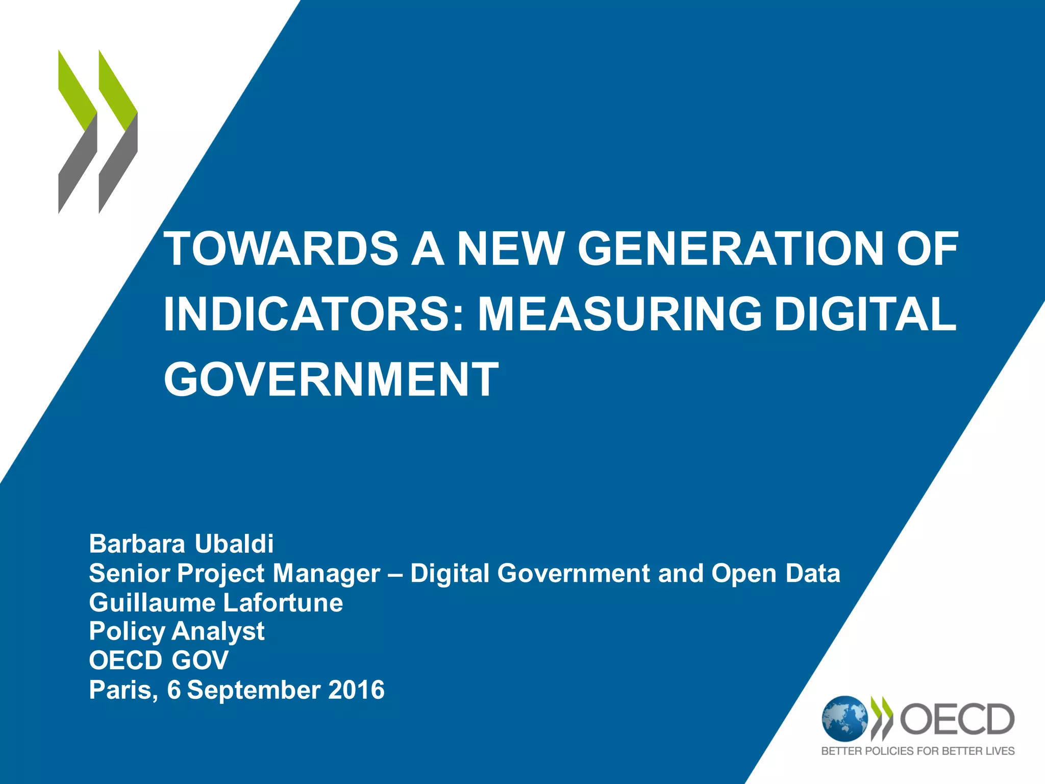 Presentation by OECD Session 1 towards a new generation of indicators