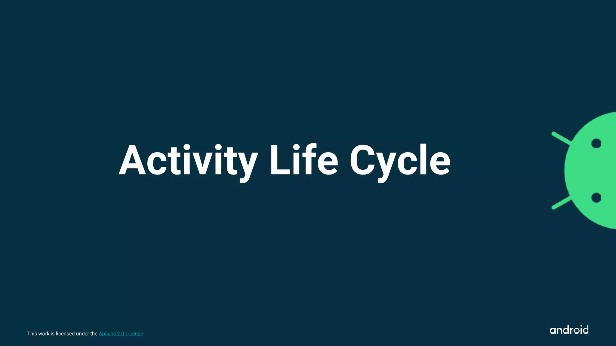 This work is licensed under the Apache 2.0 License
Activity Life Cycle
 