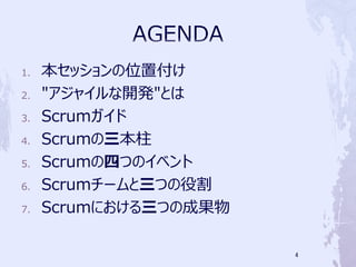 1.   åλø
2.   "㥤_k"Ȥ
3.   Scrum
4.   Scrum
5.   ScrumĤĤΥ٥
6.   Scrum`Ĥ۸
7.   ScrumˤĤγɹ

                       4
 