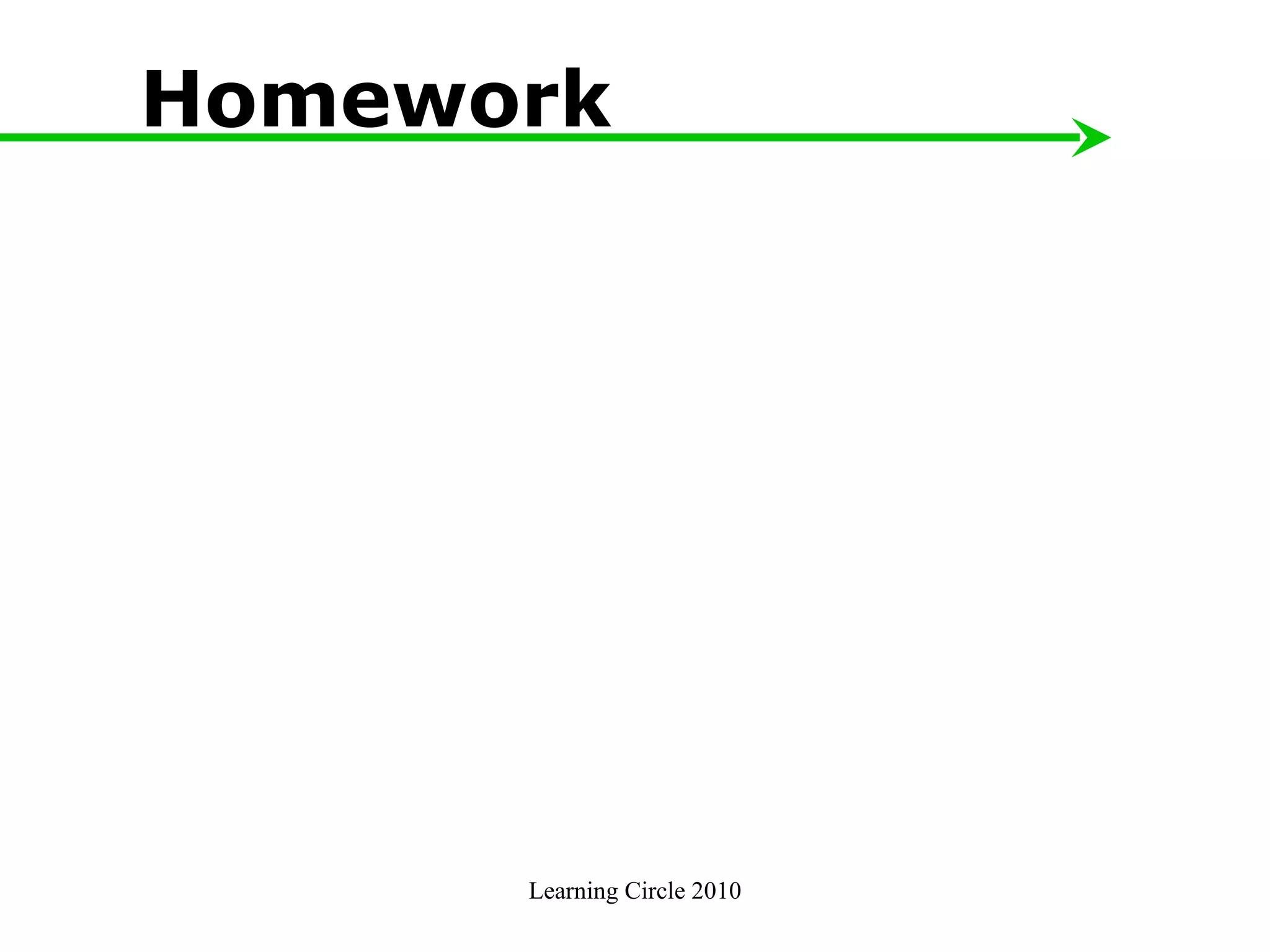 Learning Circle 2010 Homework 