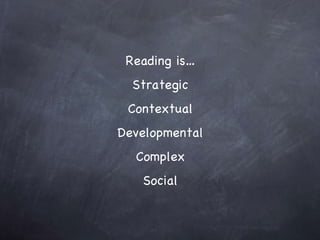 Reading is… Strategic Contextual Developmental Complex Social 