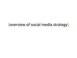 {overview of social media strategy}
 