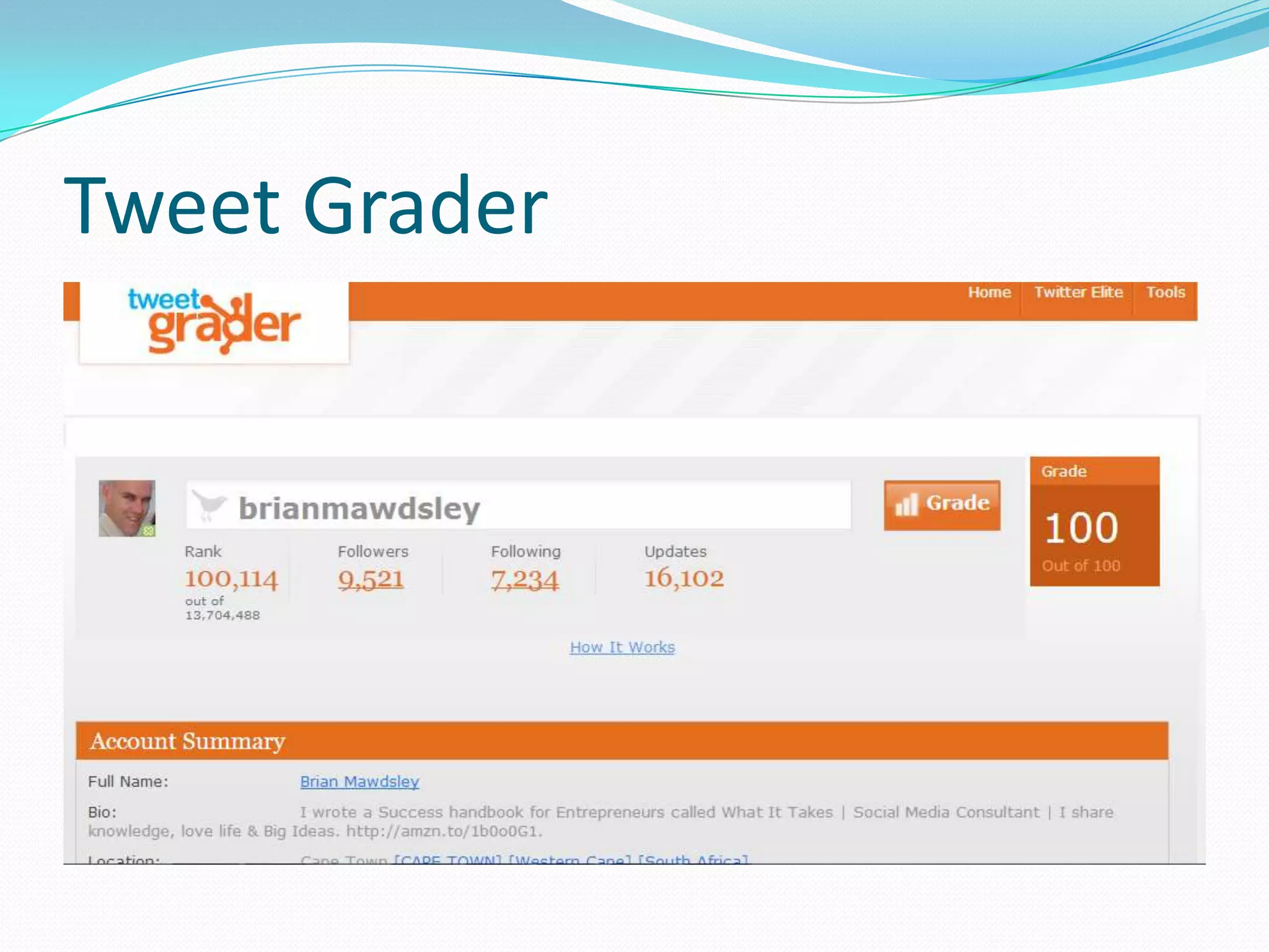 Tweet Grader
 