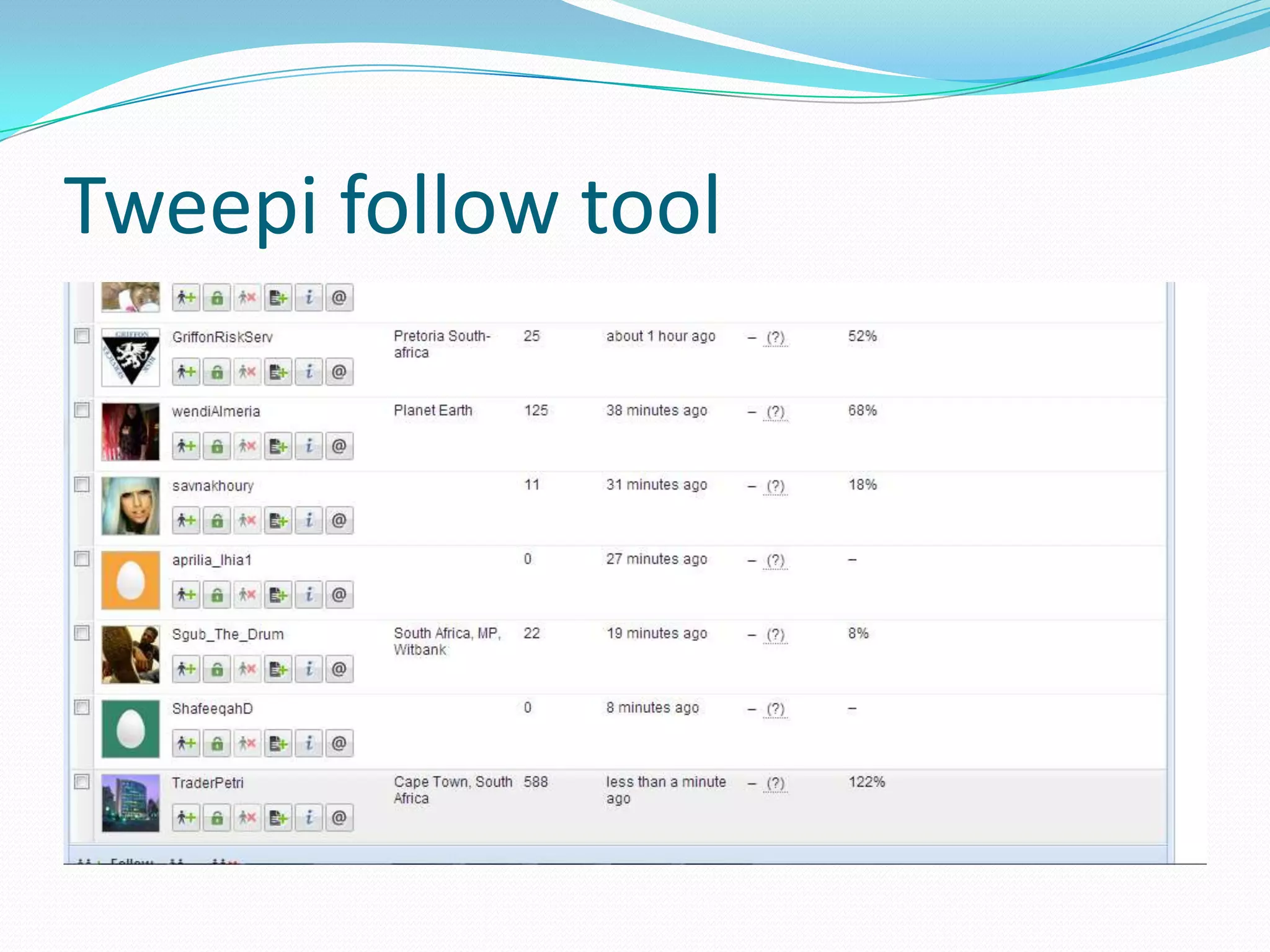 Tweepi follow tool
 